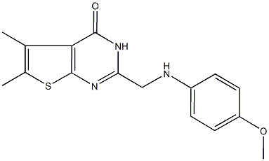 2-[(4-methoxyanilino)methyl]-5,6-dimethylthieno[2,3-d]pyrimidin-4(3H)-one 结构式