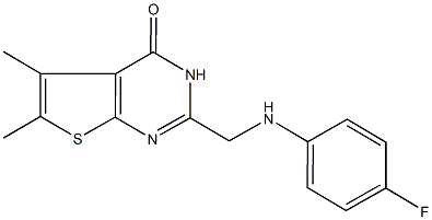 2-[(4-fluoroanilino)methyl]-5,6-dimethylthieno[2,3-d]pyrimidin-4(3H)-one 结构式