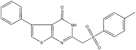 2-{[(4-methylphenyl)sulfonyl]methyl}-5-phenylthieno[2,3-d]pyrimidin-4(3H)-one 结构式