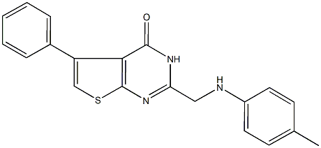 5-phenyl-2-(4-toluidinomethyl)thieno[2,3-d]pyrimidin-4(3H)-one 结构式