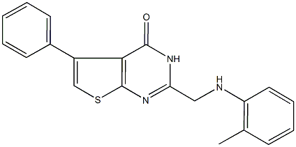 5-phenyl-2-(2-toluidinomethyl)thieno[2,3-d]pyrimidin-4(3H)-one 结构式