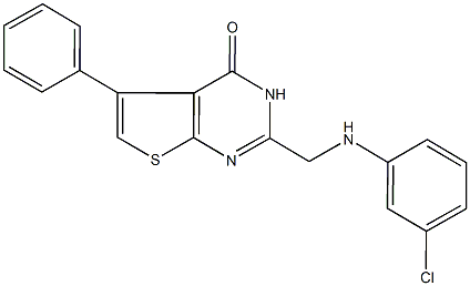 2-[(3-chloroanilino)methyl]-5-phenylthieno[2,3-d]pyrimidin-4(3H)-one 结构式