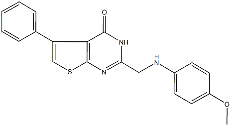 2-[(4-methoxyanilino)methyl]-5-phenylthieno[2,3-d]pyrimidin-4(3H)-one 结构式