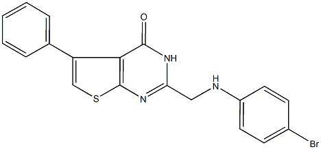 2-[(4-bromoanilino)methyl]-5-phenylthieno[2,3-d]pyrimidin-4(3H)-one 结构式