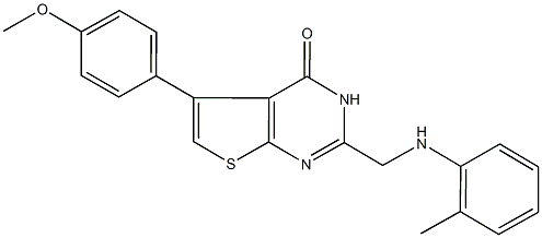 5-(4-methoxyphenyl)-2-(2-toluidinomethyl)thieno[2,3-d]pyrimidin-4(3H)-one 结构式