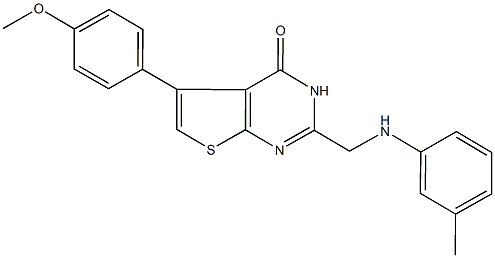 5-(4-methoxyphenyl)-2-(3-toluidinomethyl)thieno[2,3-d]pyrimidin-4(3H)-one 结构式