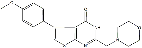 5-(4-methoxyphenyl)-2-(4-morpholinylmethyl)thieno[2,3-d]pyrimidin-4(3H)-one 结构式