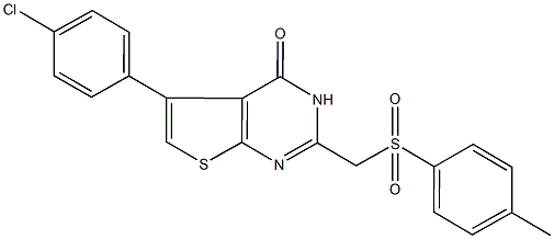 5-(4-chlorophenyl)-2-{[(4-methylphenyl)sulfonyl]methyl}thieno[2,3-d]pyrimidin-4(3H)-one 结构式