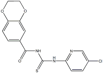 N-(5-chloro-2-pyridinyl)-N'-(2,3-dihydro-1,4-benzodioxin-6-ylcarbonyl)thiourea 结构式