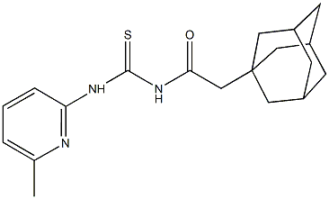 N-(1-adamantylacetyl)-N'-(6-methyl-2-pyridinyl)thiourea 结构式