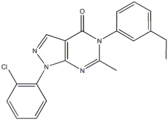 1-(2-chlorophenyl)-5-(3-ethylphenyl)-6-methyl-1,5-dihydro-4H-pyrazolo[3,4-d]pyrimidin-4-one 结构式