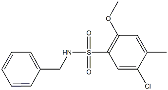 N-benzyl-5-chloro-2-methoxy-4-methylbenzenesulfonamide 结构式