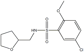 5-chloro-2-methoxy-N-(tetrahydro-2-furanylmethyl)benzenesulfonamide 结构式