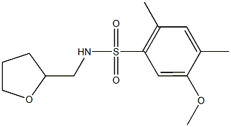 5-methoxy-2,4-dimethyl-N-(tetrahydro-2-furanylmethyl)benzenesulfonamide 结构式