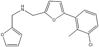 N-{[5-(3-chloro-2-methylphenyl)-2-furyl]methyl}-N-(2-furylmethyl)amine 结构式