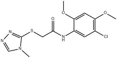 N-(5-chloro-2,4-dimethoxyphenyl)-2-[(4-methyl-4H-1,2,4-triazol-3-yl)sulfanyl]acetamide 结构式