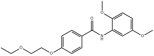 N-(2,5-dimethoxyphenyl)-4-(2-ethoxyethoxy)benzamide 结构式