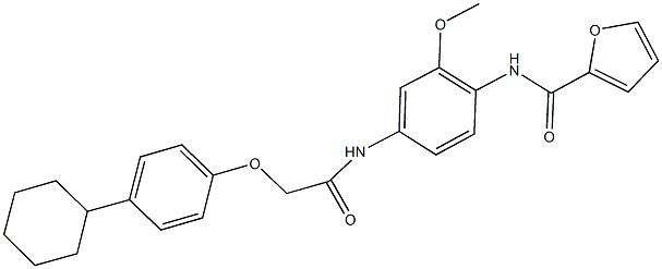 N-(4-{[(4-cyclohexylphenoxy)acetyl]amino}-2-methoxyphenyl)-2-furamide 结构式