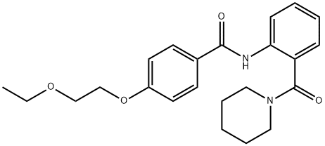 4-(2-ethoxyethoxy)-N-[2-(1-piperidinylcarbonyl)phenyl]benzamide 结构式
