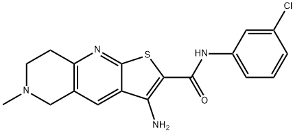 3-amino-N-(3-chlorophenyl)-6-methyl-5,6,7,8-tetrahydrothieno[2,3-b][1,6]naphthyridine-2-carboxamide 结构式