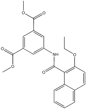 dimethyl 5-[(2-ethoxy-1-naphthoyl)amino]isophthalate 结构式