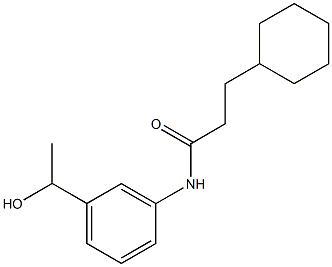 3-cyclohexyl-N-[3-(1-hydroxyethyl)phenyl]propanamide 结构式