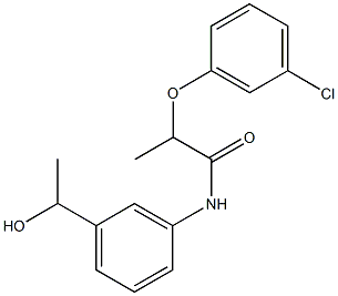 2-(3-chlorophenoxy)-N-[3-(1-hydroxyethyl)phenyl]propanamide 结构式