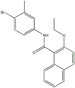 N-(4-bromo-3-methylphenyl)-2-ethoxy-1-naphthamide 结构式