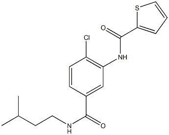 N-{2-chloro-5-[(isopentylamino)carbonyl]phenyl}-2-thiophenecarboxamide 结构式