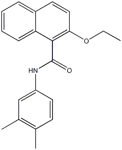 N-(3,4-dimethylphenyl)-2-ethoxy-1-naphthamide 结构式