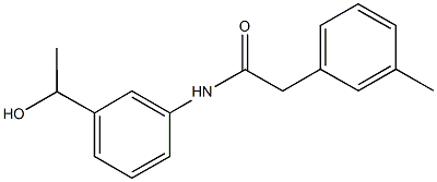 N-[3-(1-hydroxyethyl)phenyl]-2-(3-methylphenyl)acetamide 结构式