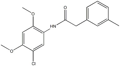 N-(5-chloro-2,4-dimethoxyphenyl)-2-(3-methylphenyl)acetamide 结构式