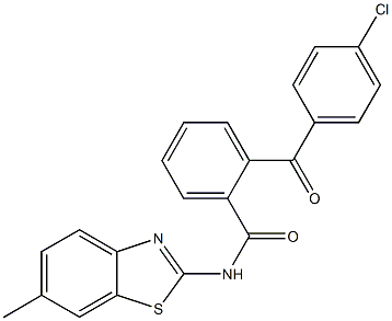 2-(4-chlorobenzoyl)-N-(6-methyl-1,3-benzothiazol-2-yl)benzamide 结构式