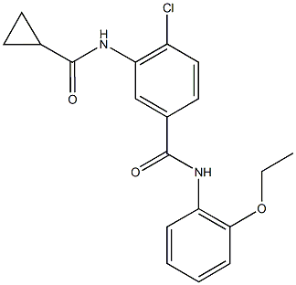 4-chloro-3-[(cyclopropylcarbonyl)amino]-N-(2-ethoxyphenyl)benzamide 结构式