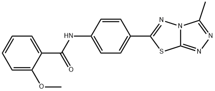 2-methoxy-N-[4-(3-methyl[1,2,4]triazolo[3,4-b][1,3,4]thiadiazol-6-yl)phenyl]benzamide 结构式