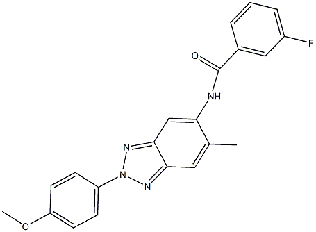 3-fluoro-N-[2-(4-methoxyphenyl)-6-methyl-2H-1,2,3-benzotriazol-5-yl]benzamide 结构式