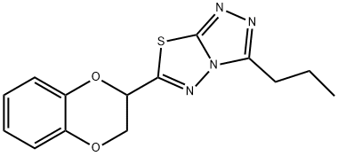 6-(2,3-dihydro-1,4-benzodioxin-2-yl)-3-propyl[1,2,4]triazolo[3,4-b][1,3,4]thiadiazole 结构式