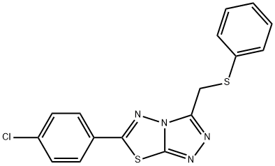 [6-(4-chlorophenyl)[1,2,4]triazolo[3,4-b][1,3,4]thiadiazol-3-yl]methyl phenyl sulfide 结构式