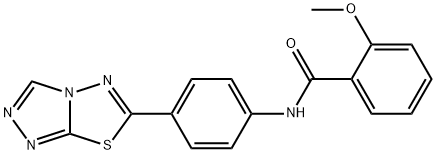 2-methoxy-N-(4-[1,2,4]triazolo[3,4-b][1,3,4]thiadiazol-6-ylphenyl)benzamide 结构式