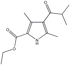 ethyl 4-isobutyryl-3,5-dimethyl-1H-pyrrole-2-carboxylate 结构式