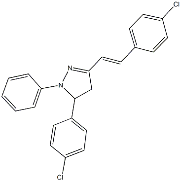 5-(4-chlorophenyl)-3-[2-(4-chlorophenyl)vinyl]-1-phenyl-4,5-dihydro-1H-pyrazole 结构式