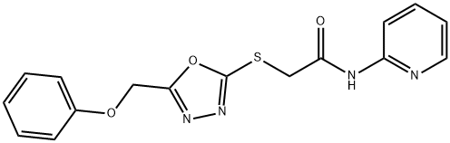 2-{[5-(phenoxymethyl)-1,3,4-oxadiazol-2-yl]sulfanyl}-N-(2-pyridinyl)acetamide 结构式