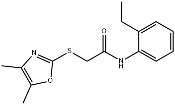 2-[(4,5-dimethyl-1,3-oxazol-2-yl)sulfanyl]-N-(2-ethylphenyl)acetamide 结构式