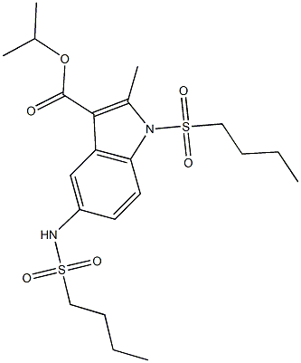 isopropyl 1-(butylsulfonyl)-5-[(butylsulfonyl)amino]-2-methyl-1H-indole-3-carboxylate 结构式
