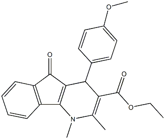 ethyl 4-(4-methoxyphenyl)-1,2-dimethyl-5-oxo-4,5-dihydro-1H-indeno[1,2-b]pyridine-3-carboxylate 结构式