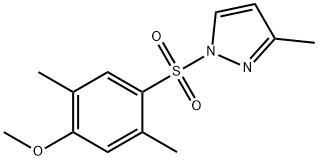 2,5-dimethyl-4-[(3-methyl-1H-pyrazol-1-yl)sulfonyl]phenyl methyl ether 结构式