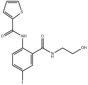 N-(2-{[(2-hydroxyethyl)amino]carbonyl}-4-iodophenyl)thiophene-2-carboxamide 结构式