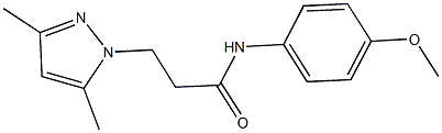 3-(3,5-dimethyl-1H-pyrazol-1-yl)-N-(4-methoxyphenyl)propanamide 结构式