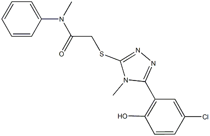 2-{[5-(5-chloro-2-hydroxyphenyl)-4-methyl-4H-1,2,4-triazol-3-yl]sulfanyl}-N-methyl-N-phenylacetamide 结构式