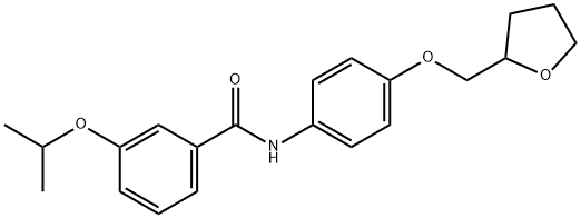 3-isopropoxy-N-[4-(tetrahydro-2-furanylmethoxy)phenyl]benzamide 结构式